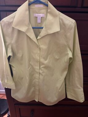 Chico's Bright Lime Green Cotton Shirt